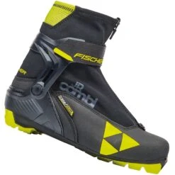 Fischer JR Combi Langlaufschuhe Black/Yellow Kinder