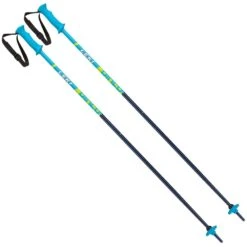 Leki Rider Ski-Stöcke Blau-Weiß/Cyan-Neongelb Kinder