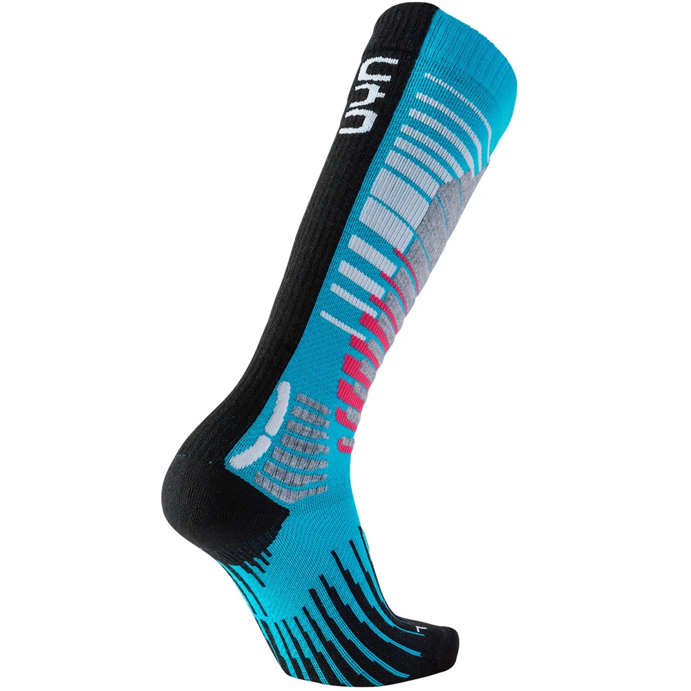 UYN Ski Snowboardsocken Turquoise/Black Damen 2 UYN Ski Snowboardsocken Turquoise/Black Damen – Bild 2